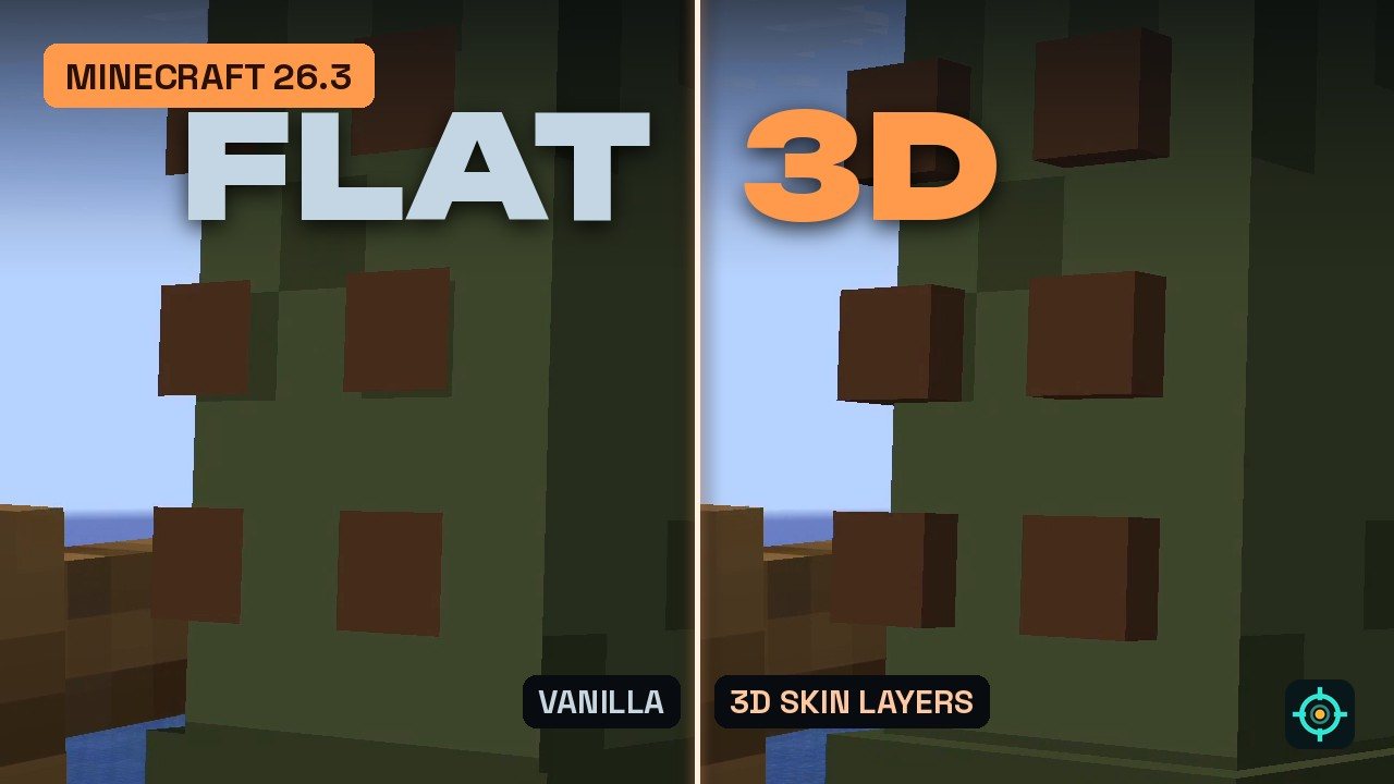 3D Skin Layers for Minecraft 26.3 title card