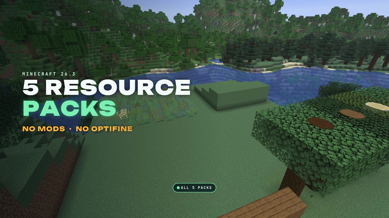 5 Resource Packs for Minecraft 26.3 title card