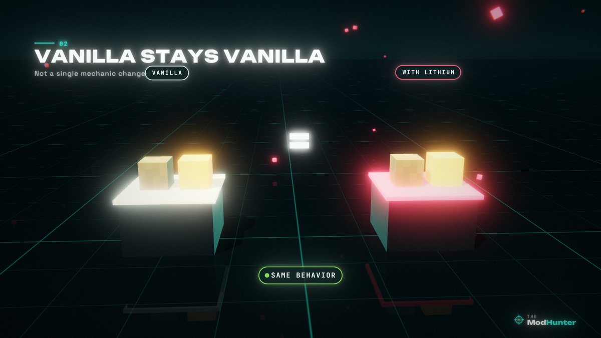 Two identical pedestals labeled Vanilla and With Lithium with the same falling blocks
