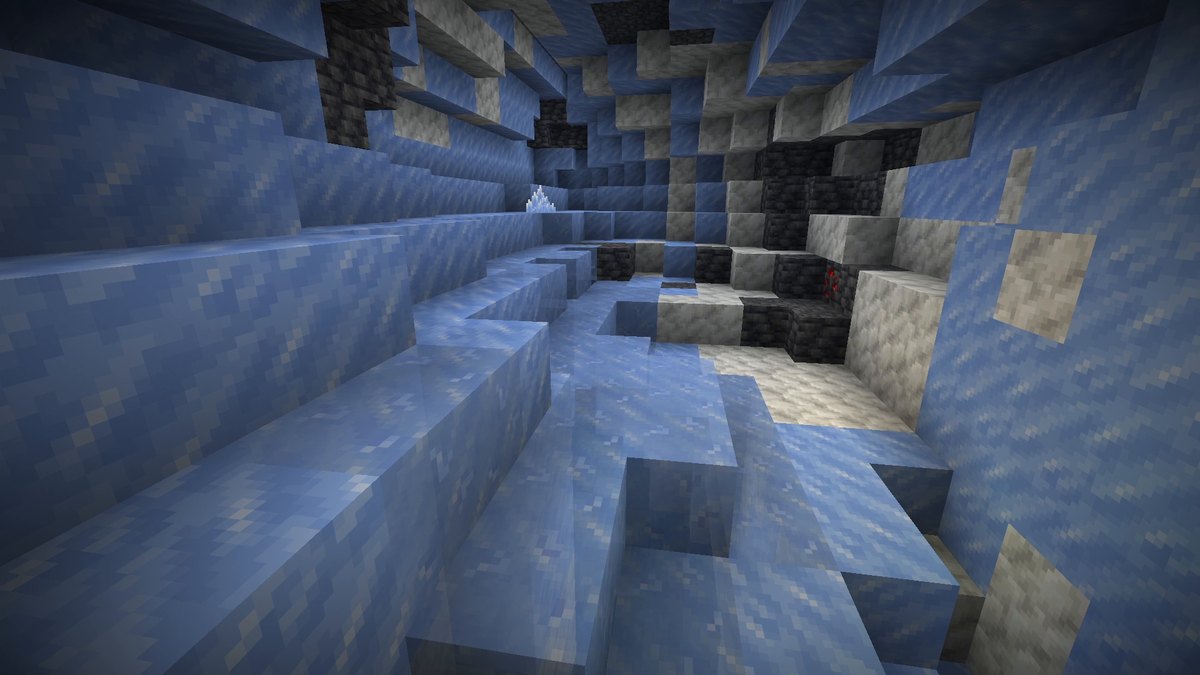 Translucent Brittle Ice in the floor of an ice cave